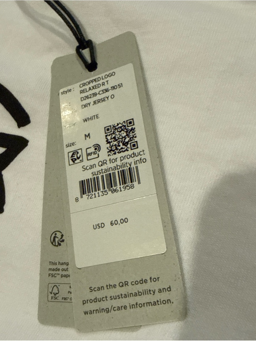 G-Star RAW Cropped Logo Relaxed Top Women M White Organic Cotton Tee NWT - Picture 6 of 7